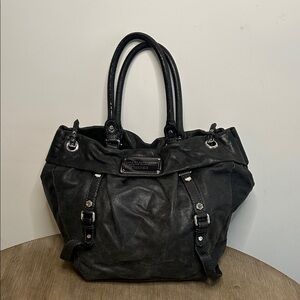 Marc by Marc Jacobs Standard Supply Leather Shoulder Tote Bag Black/Gray